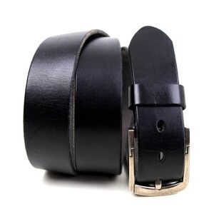 Alice & Elmer SADDLE BLACK GENUINE LEATHER 1.5"Wd CASUAL MEN'S BELT 48/120 (G42